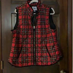 Old Navy XL Red plaid vest
